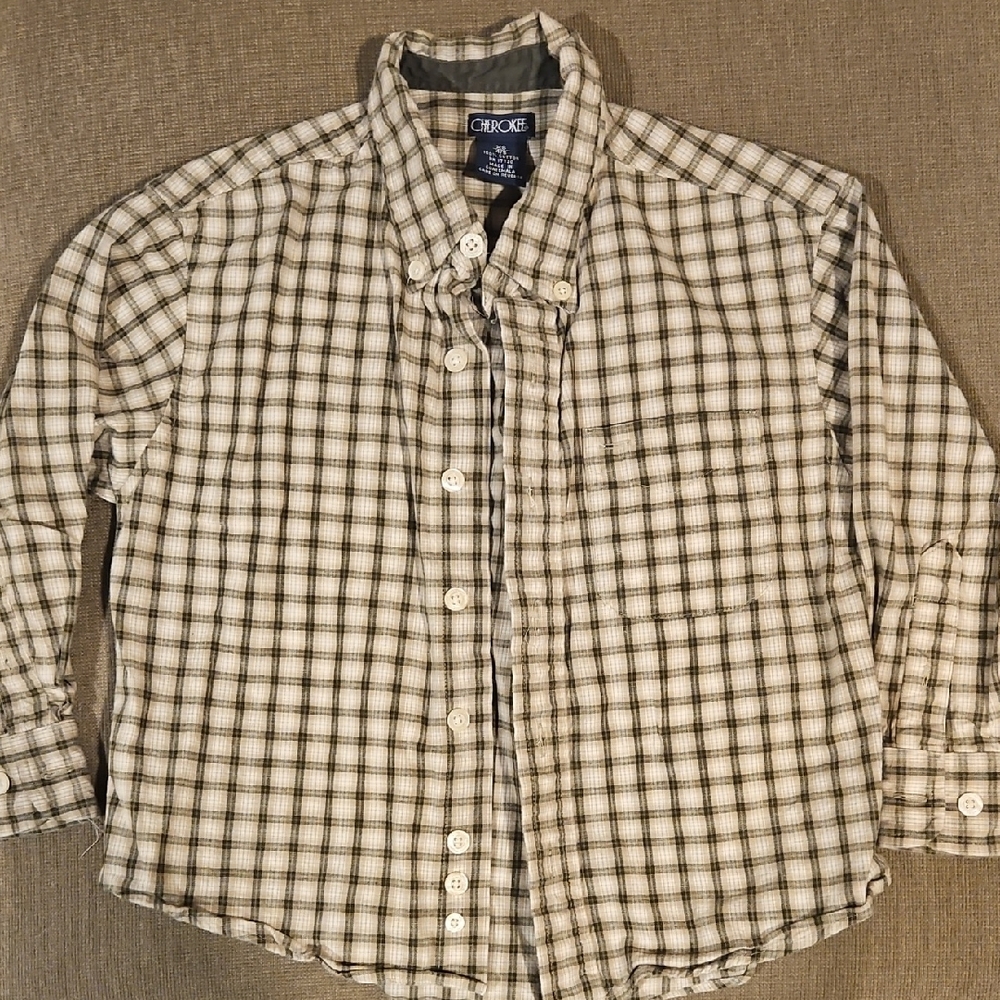 Cherokee Casual Black and White Button Down Shirt